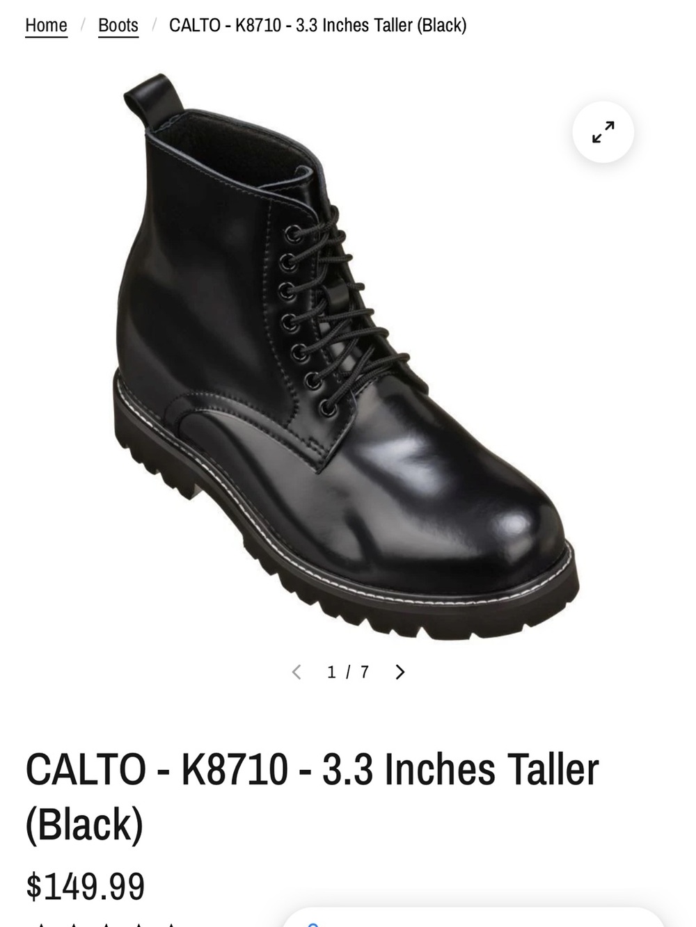 EUC worn once Men’s Calto lift boots 10 - Picture 3 of 10
